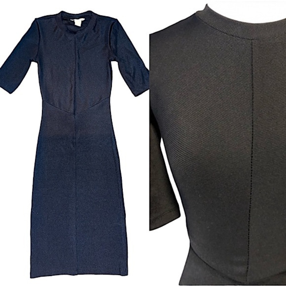 H&M Black Ribbed Turtle Neck Body-con Dress